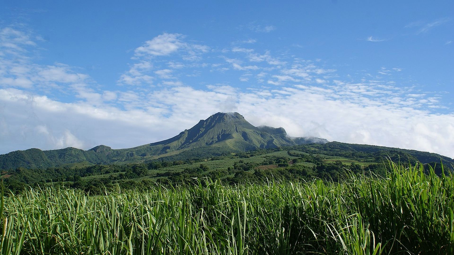 Martinik, vulkán Mt. Pelée