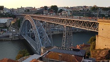 Porto - most Ludvíka I v zapadajícím slunci